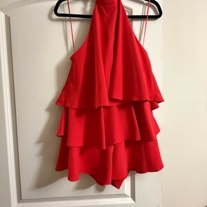 Red Halter Romper
